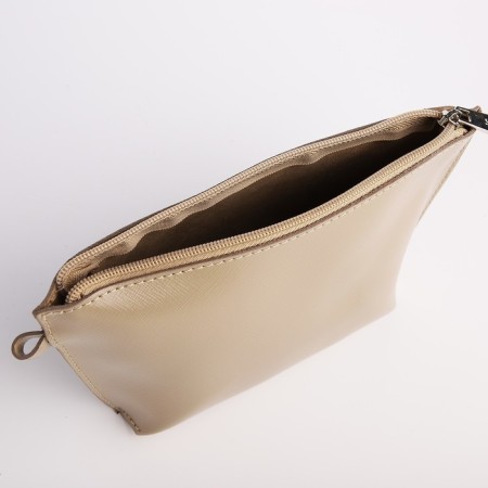 Women's bag with lightning, with a cosmetic bag, beige color-7