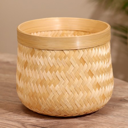 Wicker basket, from bamboo 15x15x14 cm-3