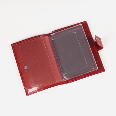 Cover for autoDocations and passports on the button, crocodile, red color-2
