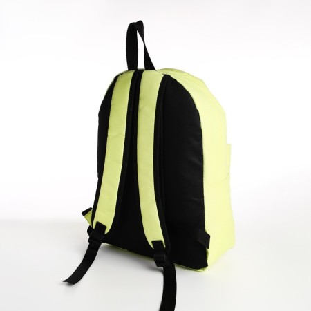 Young backpack from textiles on lightning, external pocket, lemon color-3