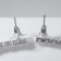 Hanging earrings with the rhinestones “path” minimal, white color in silver, 11 cm