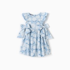 Dress for girls, blue color/hydrangea, height 116 cm