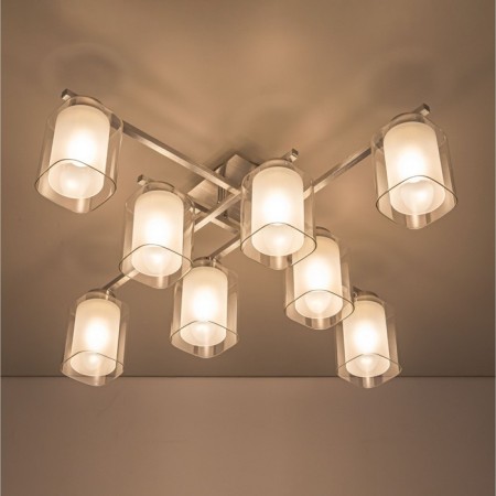 Ceiling Citilux Cutilux CL111180, 76.5x76.5x23.5 cm, 8x75W, E27, Gray color-4