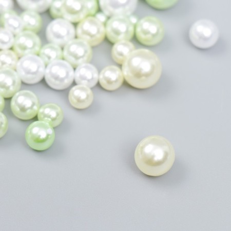 Decor for creativity plastic "Balls. Green lemon. Assorted" D = 3-8 mm, set 10 grams-1