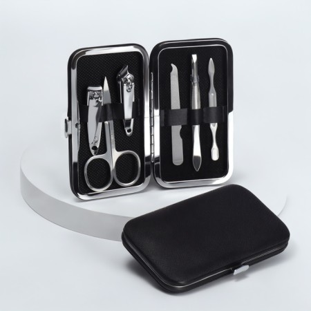 Manicure set, 6 items, in case, black color-2