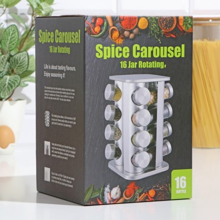 Set for glass spices on the stand “Chef”, 90 ml, square, 16 pcs-3