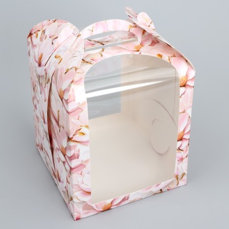 Box for cake, confectionery packaging, Sakura, 15 x 15 x 18 cm-2