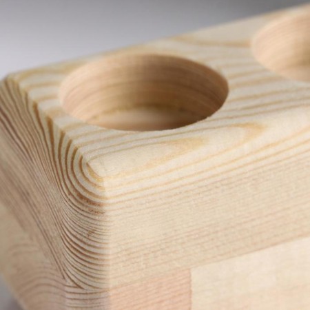Wooden candlestick for 2 candles "rectangular", array, 11 × 6 × 6 cm-2