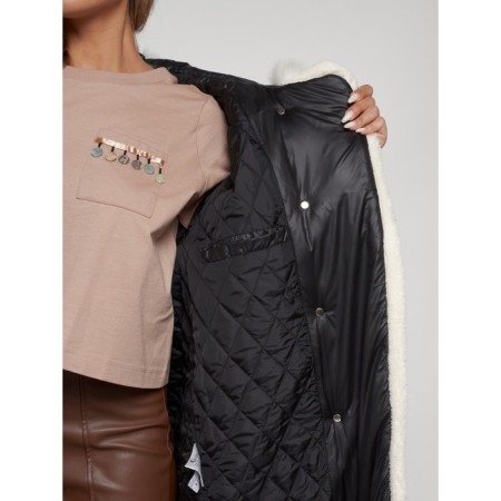 Coat insulated winter female, size 50, black color-17