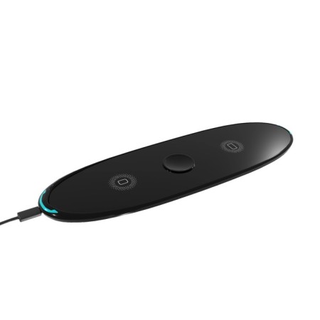 Wireless charger More Choice CW12, 2B1.10V, Type-C cable, backlight, black-1