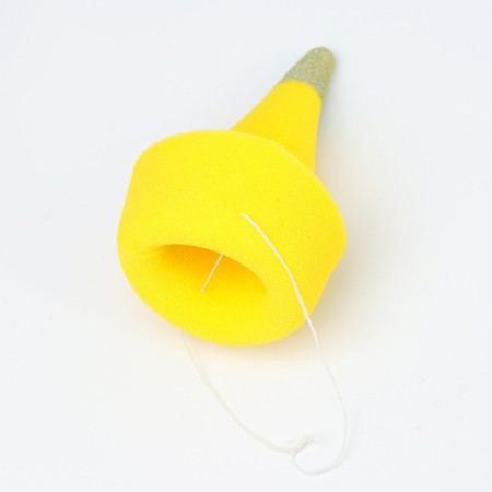 Clown carnival cap on elastic band, yellow, foam-2