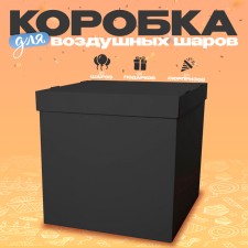 Box 60x60x60 cm, black with a lid, 1pc.