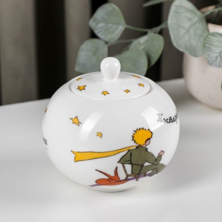 Porcelain sugarian "Little Prince", 490 ml, with a lid-2