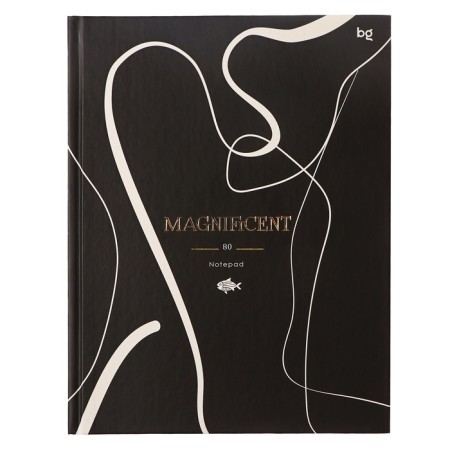 Business block A5 80 sheets in a cage, Magnificent World, Cardboard cover, glossy lamination, selective varnish, block 60g/m2, mix-1