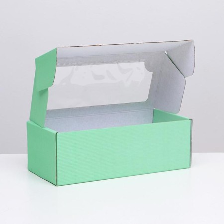 Self -charged box, with a window, mint, 16 x 35 x 12 cm mix-5