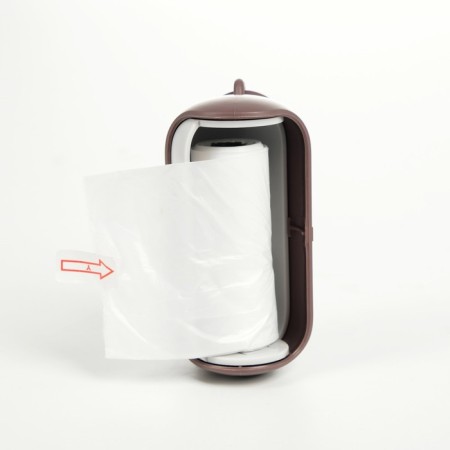 Container-strupid with bags for cleaning (roll 15 packages 29x21 cm), coffee-gray-4