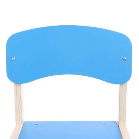 Wooden stool, children's, adjustable, blue color-2