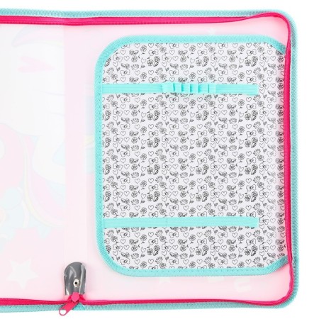 Plastic folder with A4 handles, on lightning, Minnie Mouse and unicorn-2