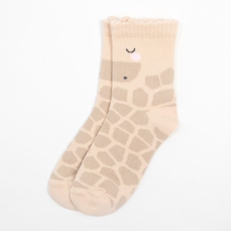 Children's socks kaftan "giraffe", size 14-16, beige color-3