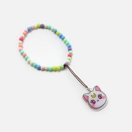 Keychain beads for keys "White Cat", 15 x 3 cm-1