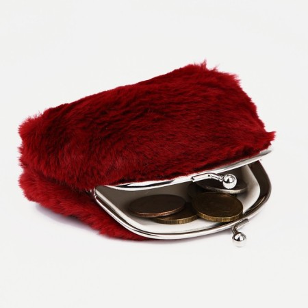 Women's wallet on the farmar, burgundy color-1