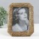 Photo frame Polystone 13x18 cm "wood bark" beveled angles gold 16x22 cm