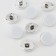 A set of plastic buttons on the leg, d = 15 mm, 10 pcs, matte, white/silver color