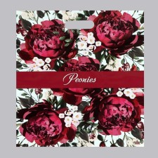 Burgundy peonies package, polyethylene with a cut pen, 60 μm, 38 x 45 cm