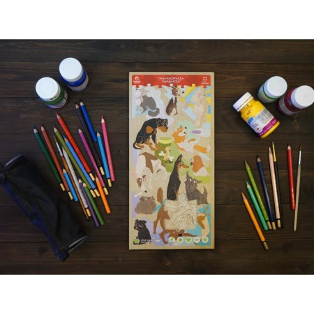 Wooden puzzle - Coloring "Find a cat"