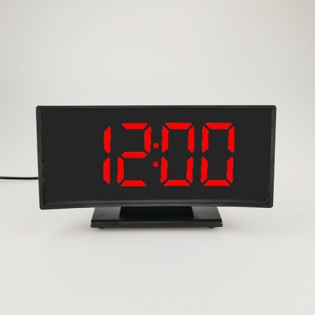 Clock - Electronic desk alarm clock: thermometer, calendar, 17 x 9.5 cm, 3AAA, USB