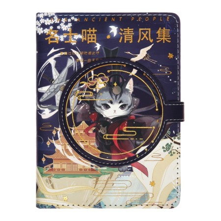 Notebook Gift, A6, 100 sheets, a colored block, with a curly knife on a magnet, "cat" mix-4