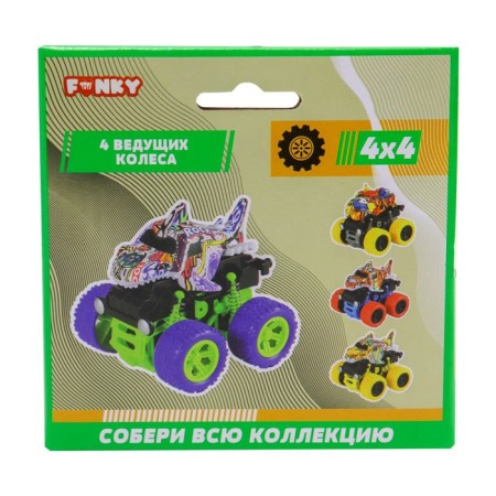 Friction Funky Toys "Tiger", 4x4, springs, yellow color-2