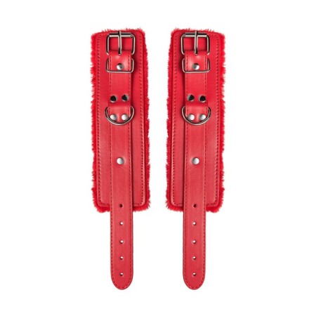 Handcuffs Anonymo, PU Skin, 27 cm, red color-4