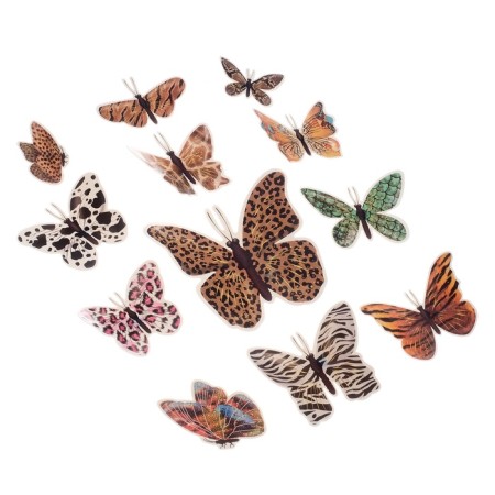 Butterflies cardboard "animal skins" set 12 pcs h = 4-10 cm on magnet-5