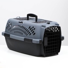 Carriage for animals with a metal door, 49 x 32 x 27, gray