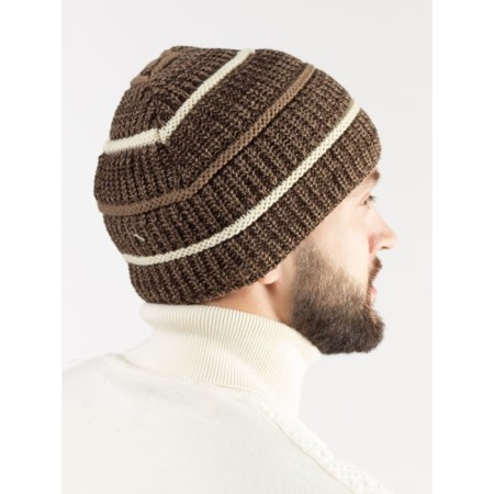 Male ISee hat, size 52-56, brown color, beige-1