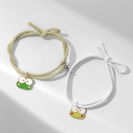 Bracelets "Demetrons" Assol, frogs, white-green color-2