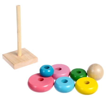 Developing toy "Pyramid made of wood"-3