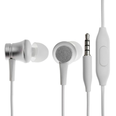 Headphones CB-53, wired, vacuum, microphone, 1 m, jack 3.5 mm, white