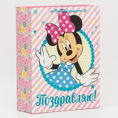 Gift package "Congratulations!" 40x31x11.5 cm, packaging, Minnie Mouse-1