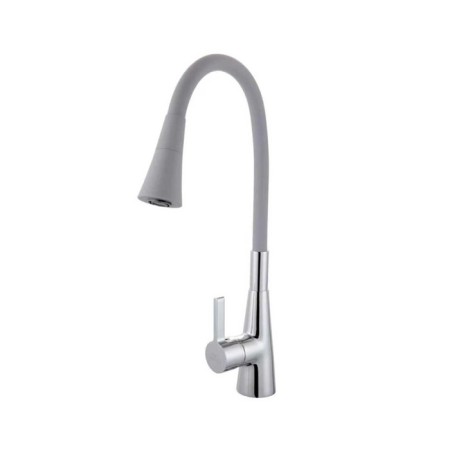 Fashun A4153+B17 kitchen mixer, single -leaf, flexible spout, brass, gray