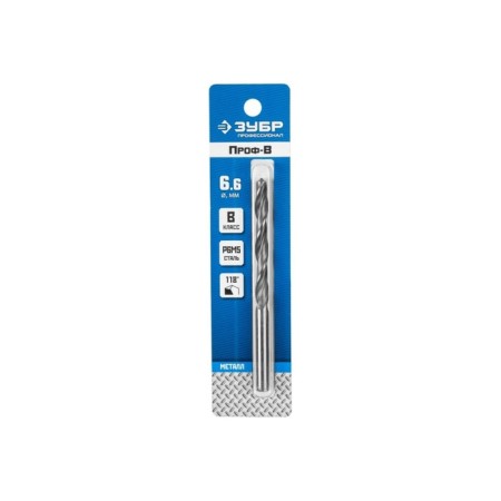 Bison drill, steel P6M5, cylindrical shank, 6.6 x 101 mm, class in-1