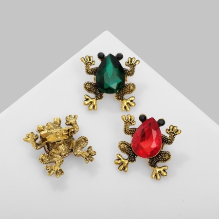 Brooch "Frog" glass, color mix (indivisible packing 12 pcs., Price per pcs.)-2