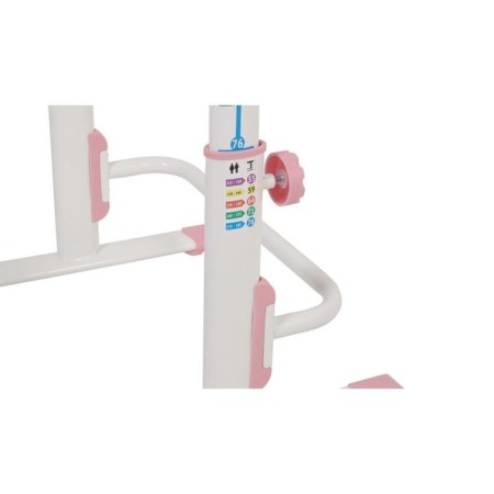 Set Polini Kids growing desk-transformer + adjustable stool, white-pink color-2