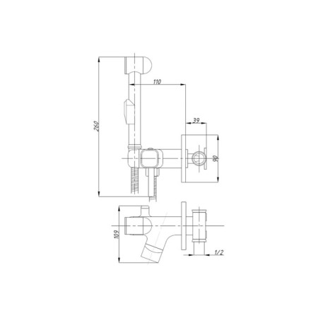 Facetor for Profsan Bidsan PSM-CB-0720, with a hygienic shower, built-in, brass, chrome 979730-1