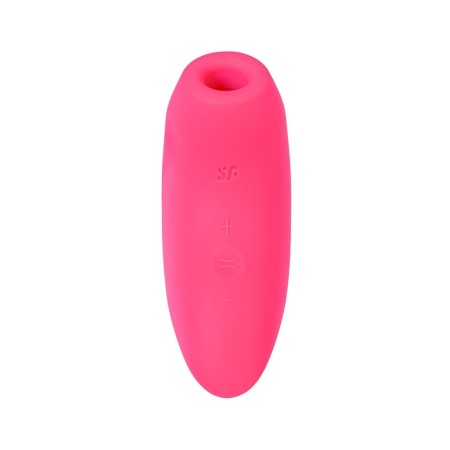 Vacuum-wave stimulator of the Satiffyer Magnetic Deep Pulse clitoris, 11 cm, silicone, pink color-1