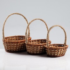 A set of baskets, 3 pcs, 31 × 26 × 12/37, 26 × 22 × 11/34, 23 × 18 × 9/30 cm, rotang
