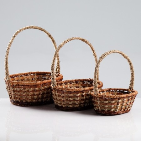 A set of baskets, 3 pcs, 31 × 26 × 12/37, 26 × 22 × 11/34, 23 × 18 × 9/30 cm, rotang