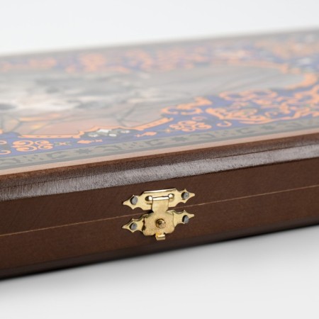 Wooden backgammon large, board game "Wolf", 50 x 50 cm, with checkers-8