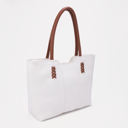 Zipper bag with lightning, white color-2